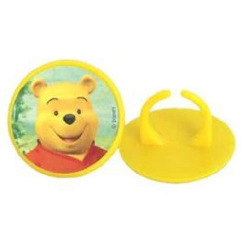 Pooh Bear Cupcake Rings (PK of 10) - Click Image to Close